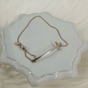 ✝️✨ ALEX AND ANI STERLING SILVER CROSS ADJUSTABLE SLIDE BRACELET